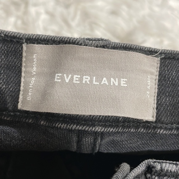 Everlane High Rise Slim Straight Ankle Washed Black Jeans - Picture 3 of 11